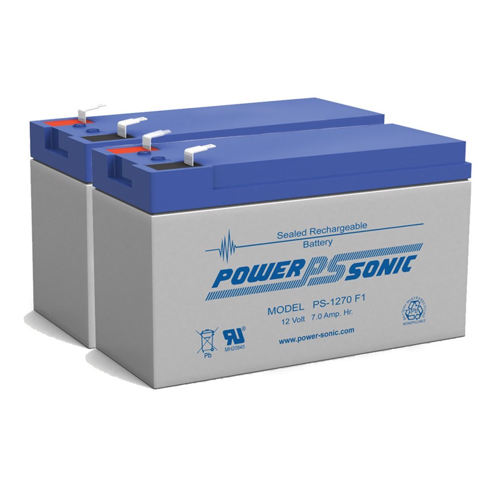 Powersonic PS-1270F1 - 12 Volt/7 Amp Hour Sealed Lead Acid Battery with 0.187 Fast-on Connector -SET DE 2 BATERIAS-