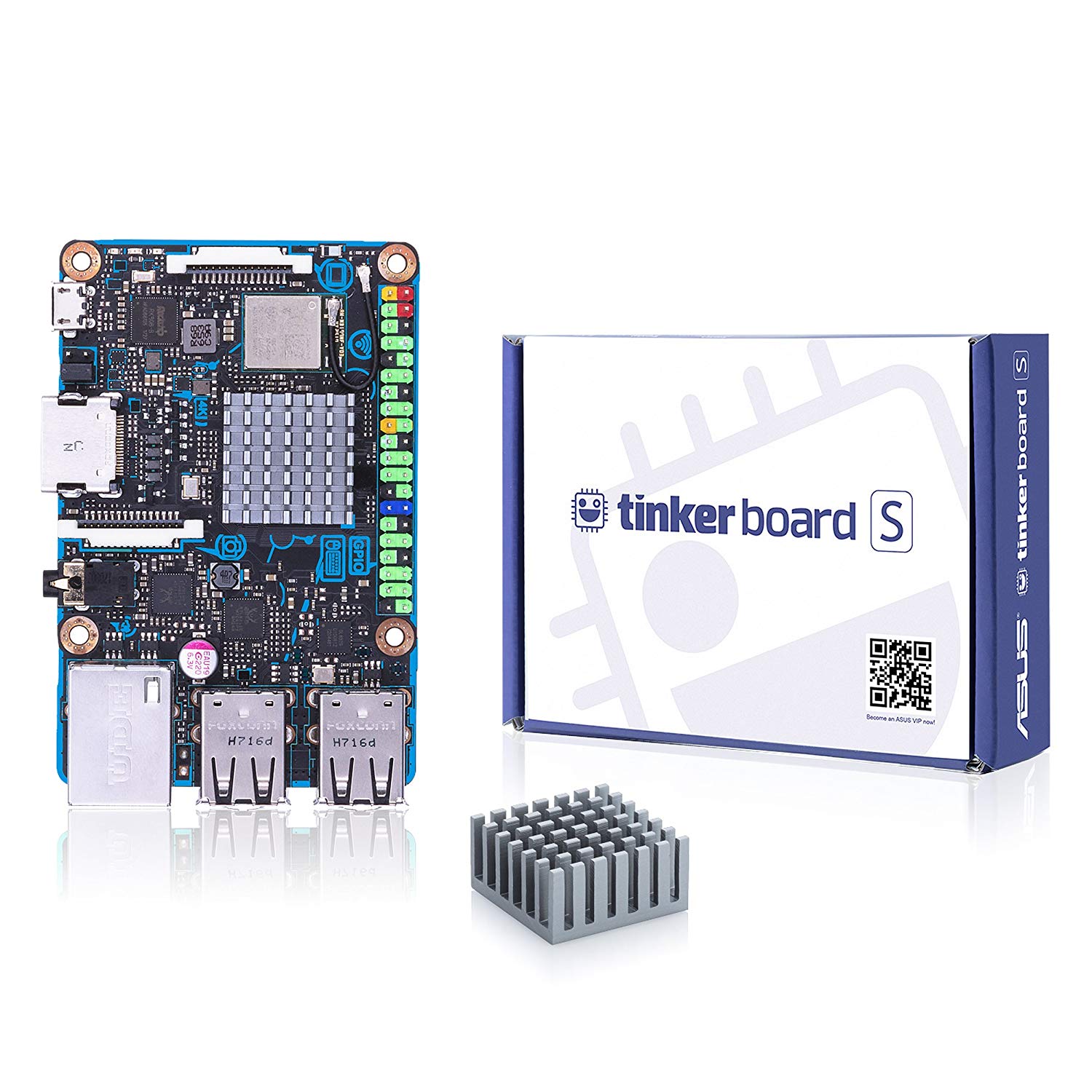 ASUS Tinker Board S Quad-Core 1.8GHz SoC 2GB RAM 16 GB de almacenamiento eMMC GB LAN Conectividad Wi-Fi y GPIO Placas base