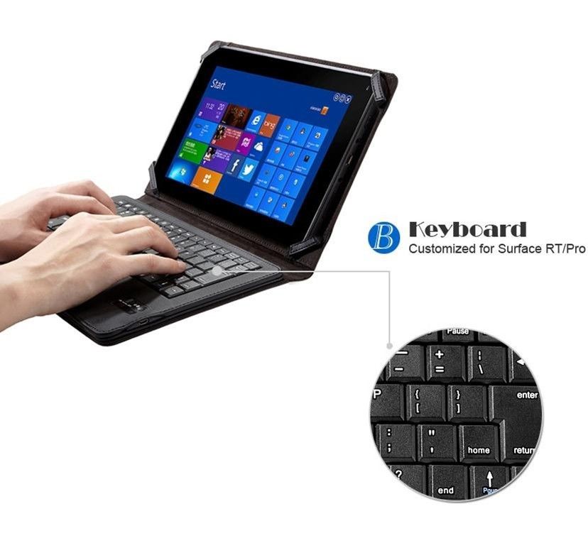 Teclado Bluetooth Cuero caso de soporte W / Touchpad para Microsoft Windows 8 Tablet
