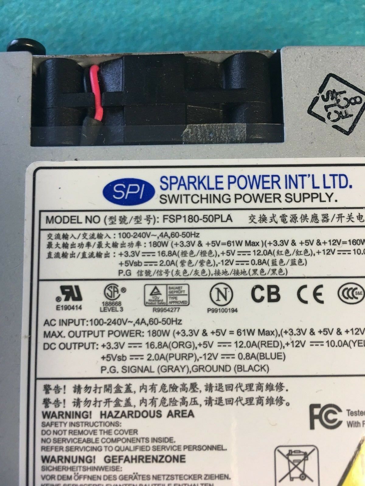 SPI Sparkle Power FSP180-50PLA 180W Fuente de poder. OJO ES USADA USADA
