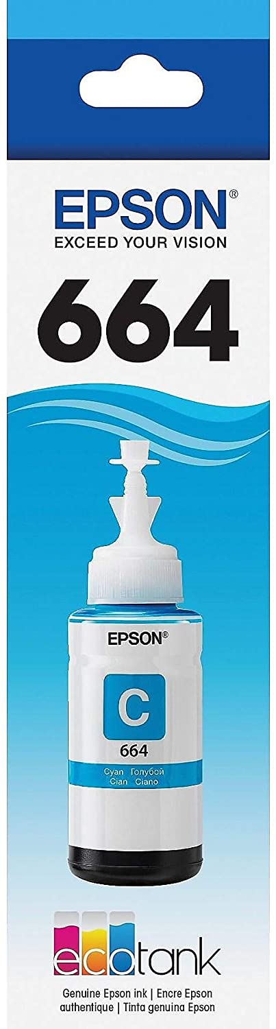 EPSON Botella T664 EcoTank Ink de ultra alta capacidad cian (T664220-S)