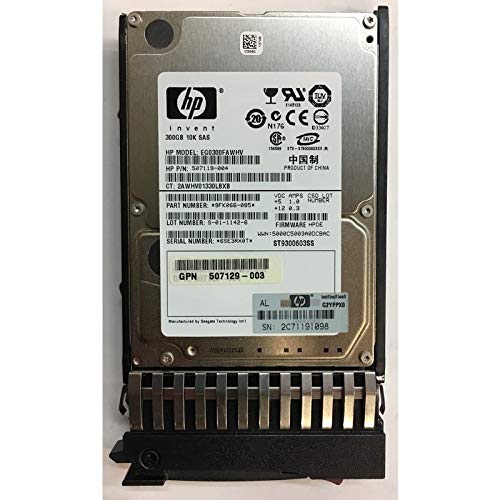 HP 300GB 10K SAS EG 0300 FAWHV 507119-004 9FK066-085 con bandeja de 507284-001