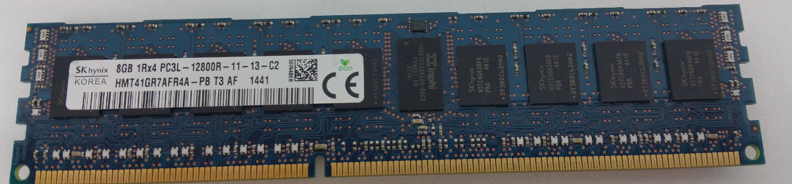 SK HYNIX HMT41GR7AFR4A-PB 8GB PC3L-12800R 1RX4 Memory Module RAM ECC