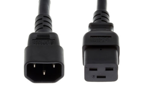 AC Power Cord, C14 to C19, 14 AWG, 8', Black
