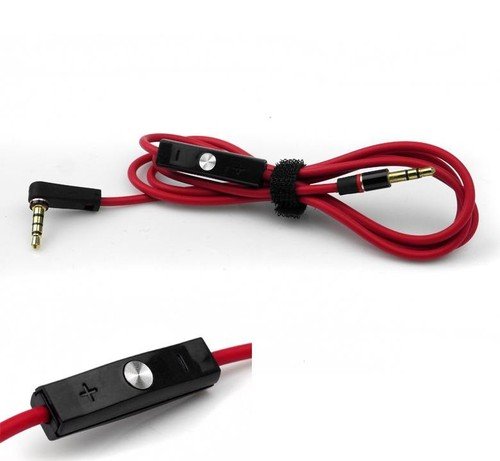 3.5mm Replacement Red AUX Audio Cable Cord for Dr Dre Headphones Bose Monster Solo Beats Studio Speakers 1.2m