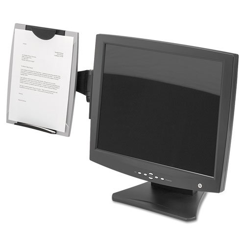 Fellowes-- Office Suites- Monitor Mount Copyholder, Plastic, Holds 150 Sheets, Black/Silver 8033301 DMi EA