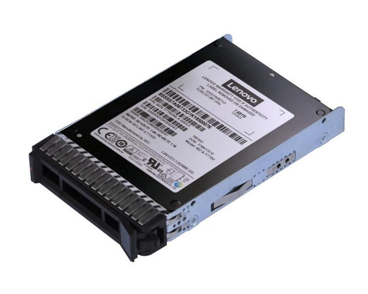 4XB7A17080 Lenovo 7.68TB SATA 6Gbps Hot Swap 2.5-inch Internal Solid State Drive (SSD) ( Refurbished )