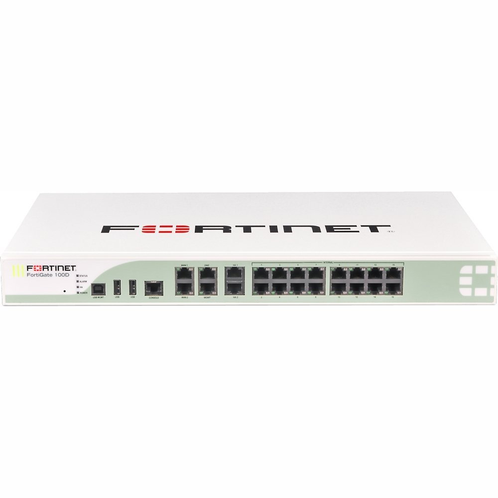Fortinet FG-100D-US FortiGate-100D Network Security 2.5 Million Simultaneous Sessions Up to 2500 Mbps