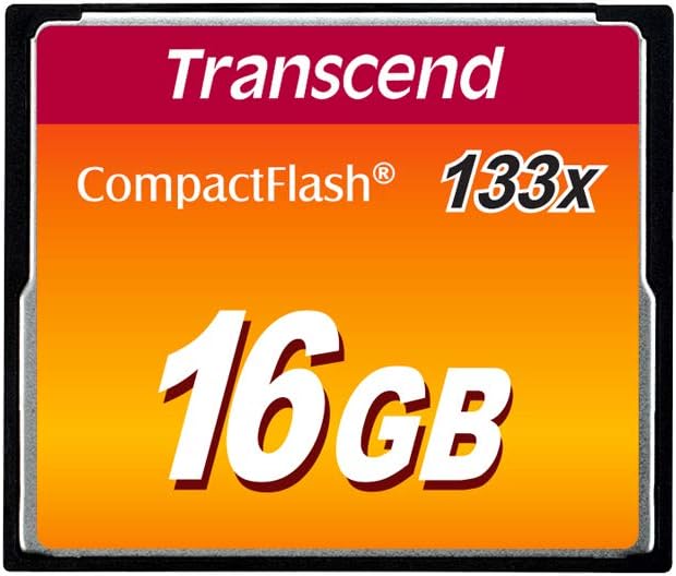 TRANSCEND TS16GCF133 COMPACTFLASH MEMORY CARD, 16GB, 133X.