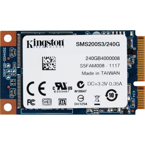 KINGSTON DIGITAL 2-INCH 240GB SSDNow mS200 mSATA (6Gbps) SOLID STATE DRIVE FOR NOTEBOOKS TABLETS AND ULTRABOOKS SMS200S3/240G