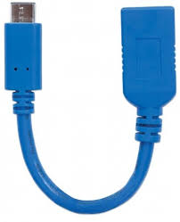 CABLE USB-C MANHATTAN CM-A HEMBRA 15CM AZUL 3AMP 353540
