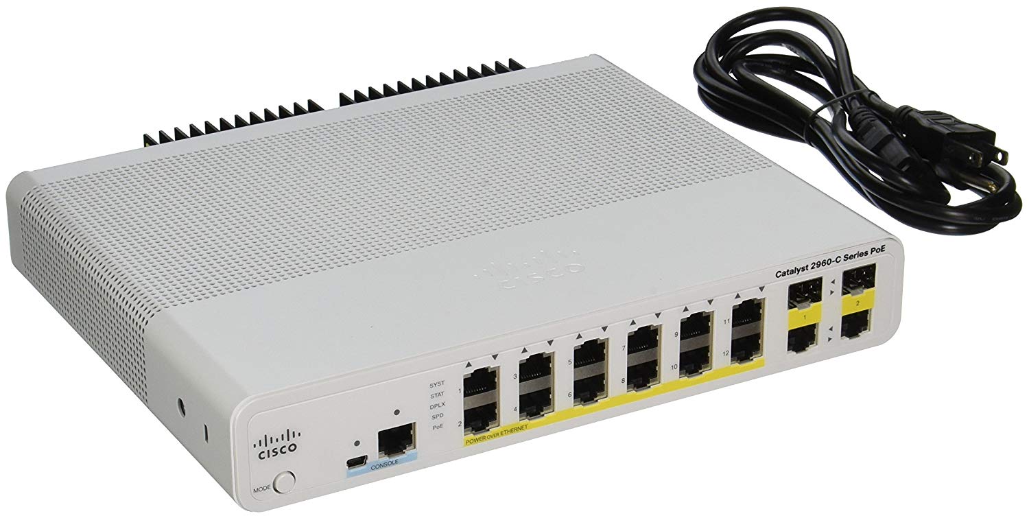 Cisco Catalyst WS-C2960C-12PC-L Ethernet Switch (WS-C2960C-12PC-L). Cisco Catalyst WS-C2960C-12PC-L Ethernet Switch - 12 Ports - Manageable - 12 x POE - 2 x Expansion Slots - 10/100/1000Base-T, 10/100Base-TX - PoE Ports