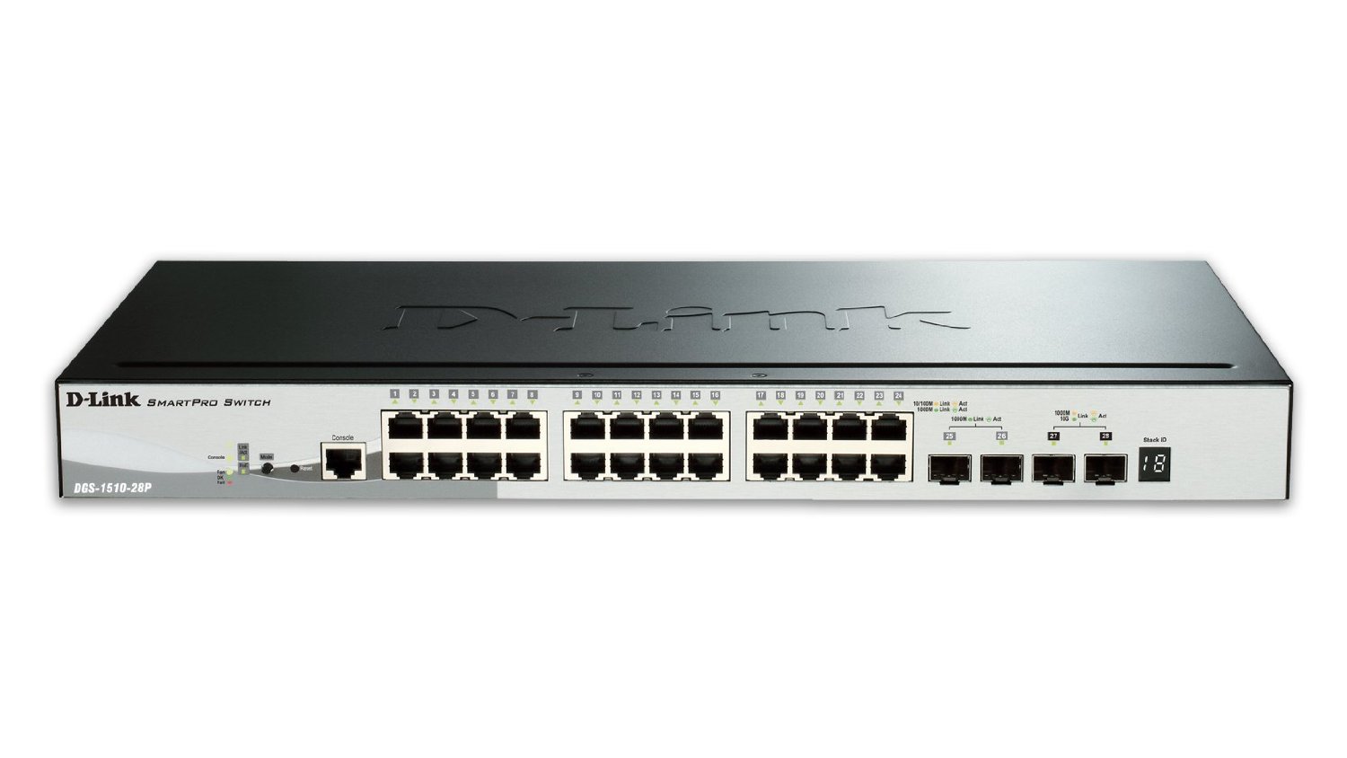 D-Link Systems 28-Port SmartPro Stackable PoE/PoE+ Switch & 2 Gigabit SFP Ports and 2 10GbE SFP+ Ports
