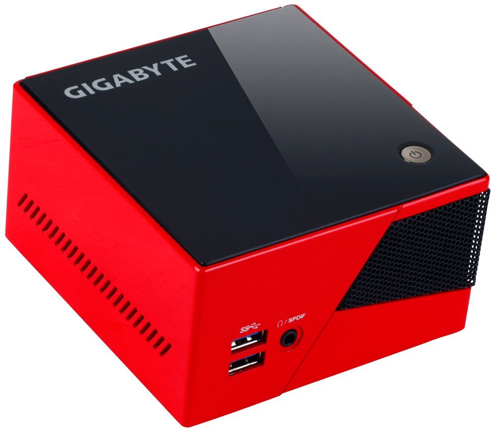 Gigabyte Mini PC Barebone Intel Core i5-4570R 3.2GHz Iris Pro Graphic 5200 Color rojo negro.