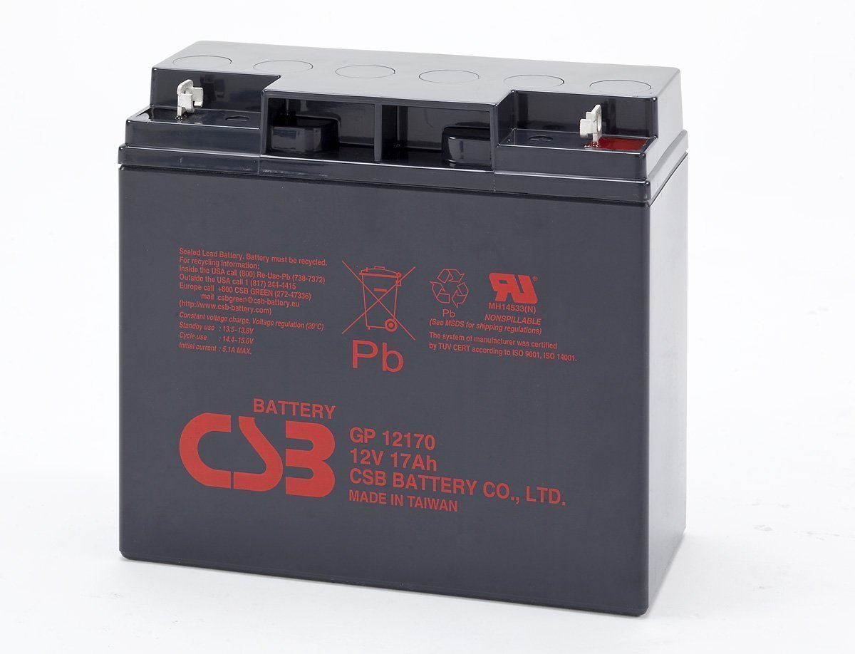 CSB GP12170 (12 voltios / 17 amperios hora) Batería de plomo ácido sellada - Terminal de tuerca-perno - Tecnología VRLA (AGM)
