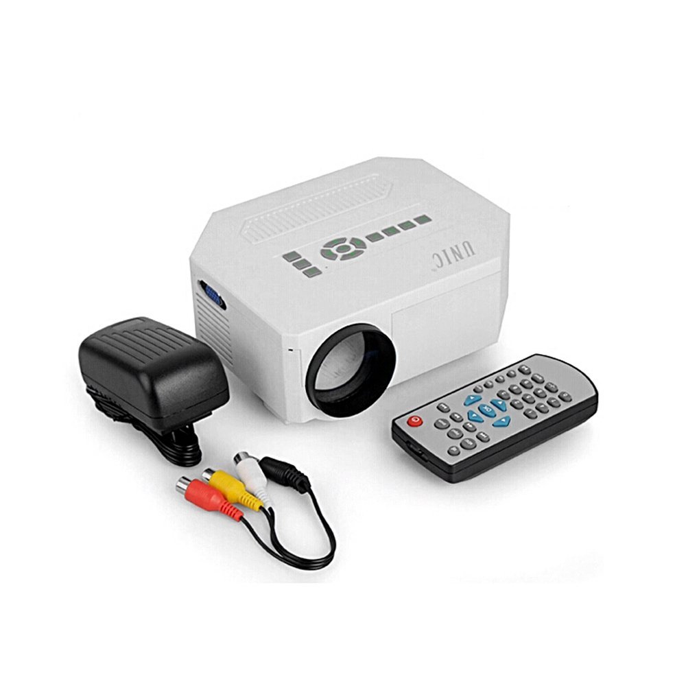 UC30 30W 150 LUMEN Portable Mini 1080P Hd LED Projector Cinema Theater,Easy Changing in 16:9 and 4:3 Aspect Ratio, Support PC Laptop HDMI VGA Input and SD + USB + AV Input,for iphone, galaxy, laptop with Remote Control and Power Adapter