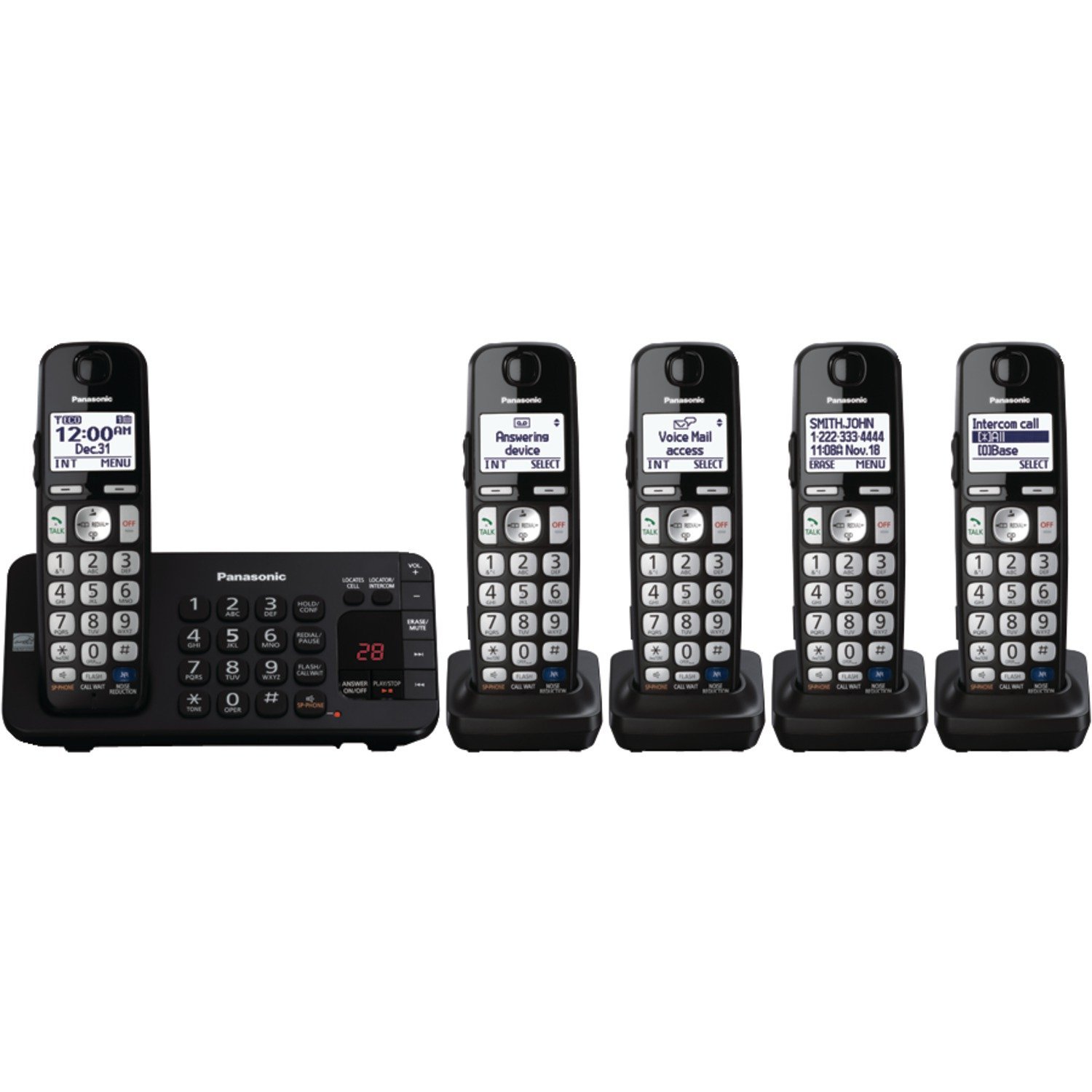 Panasonic Telefono inalambrico con contestadora de 5 extenciones