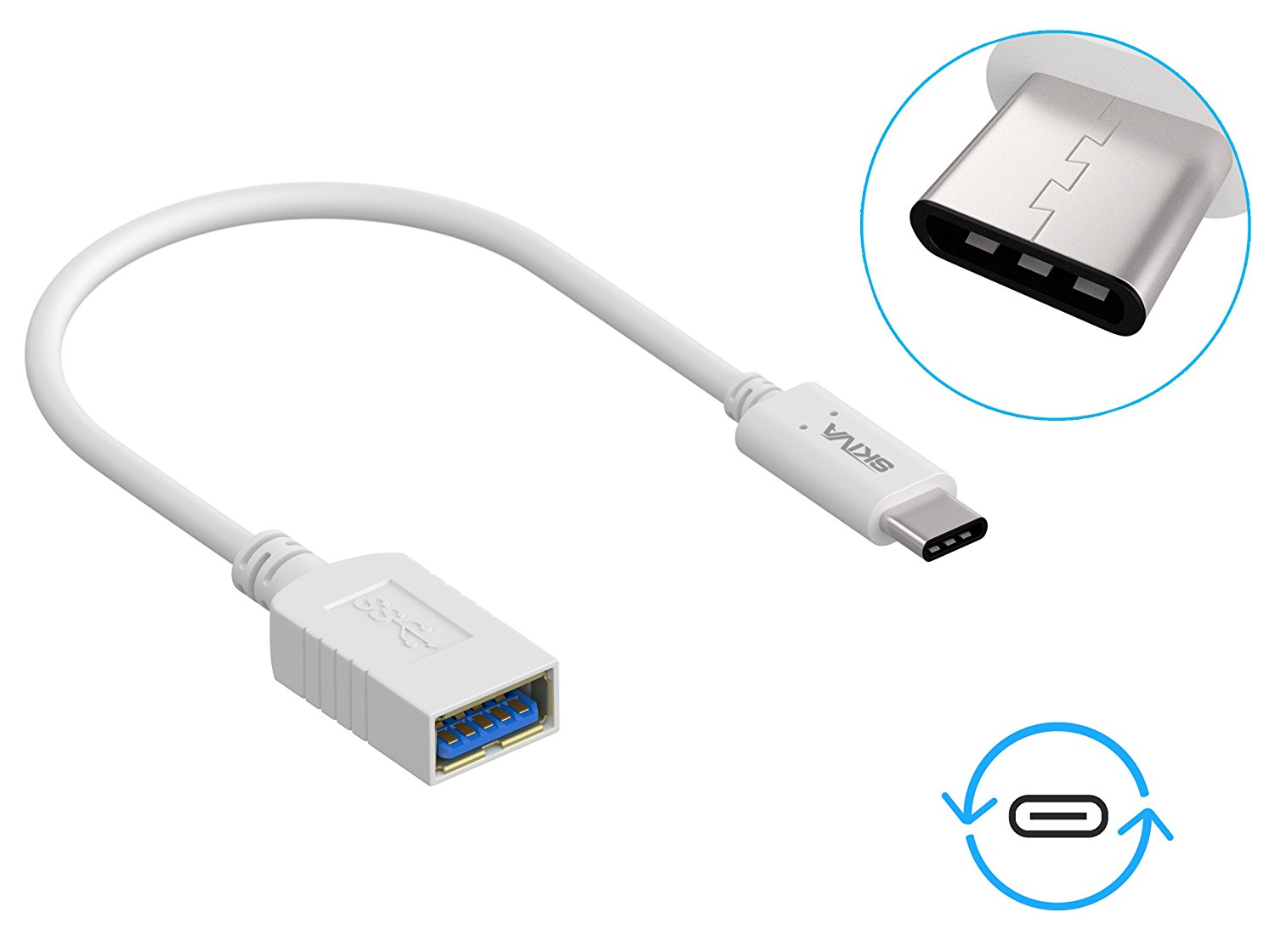 skiva USB-C a USB-A adaptador, convierte de entrada USB Type-C a hembra USB-A