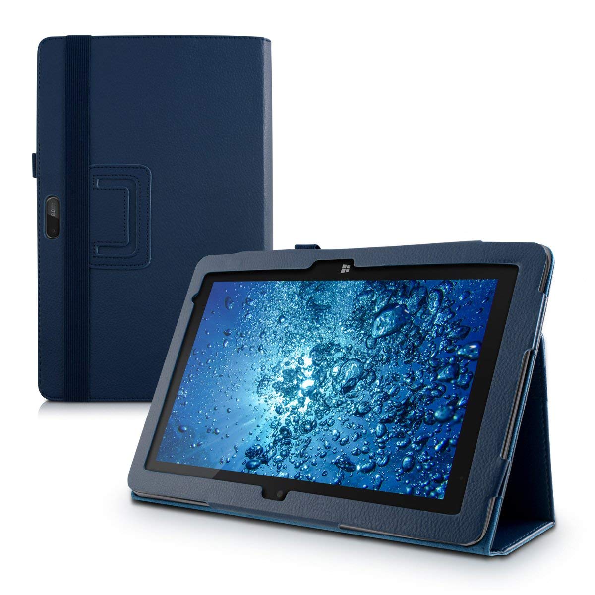 kwmobile Elegant synthetic leather case for Dell Venue 11 Pro 5000 in dark blue with convenient STAND FEATURE
