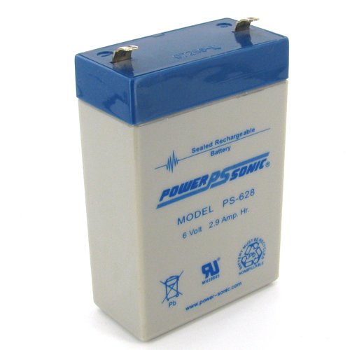 Power-Sonic PS-628 6V/2.9AH Sealed Lead Acid Battery w/ F1 Terminal