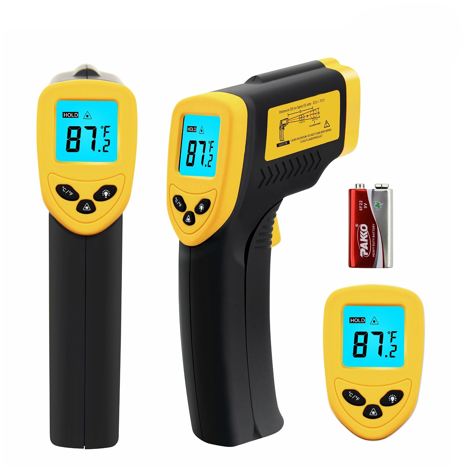 Etekcity  Lasergrip 774 Non-contact Digital Laser IR Infrared Thermometer Temperature Gun, Yellow/Black