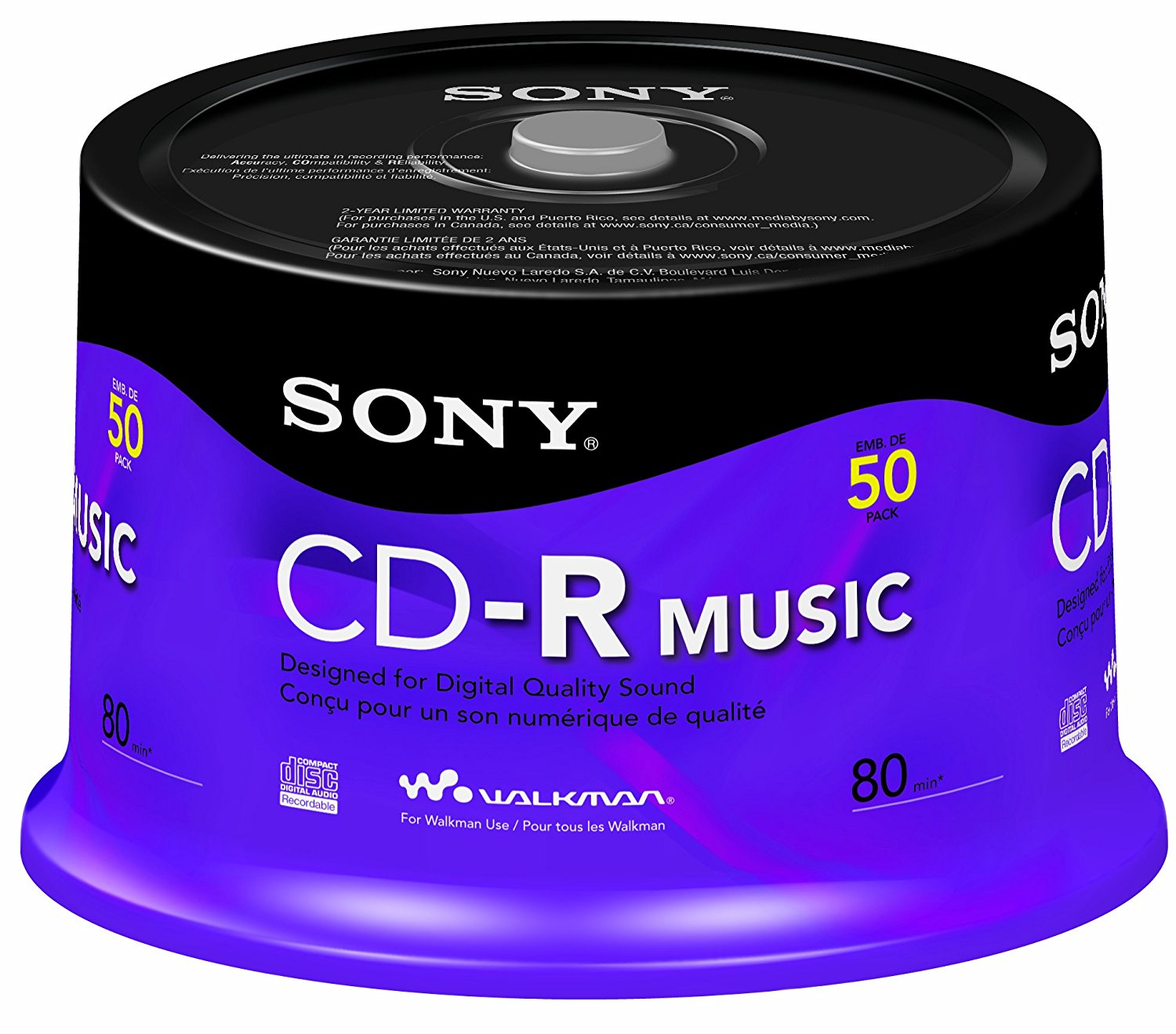 Sony 50CRM80RS Audio CD-R, 50-Pack Spindle