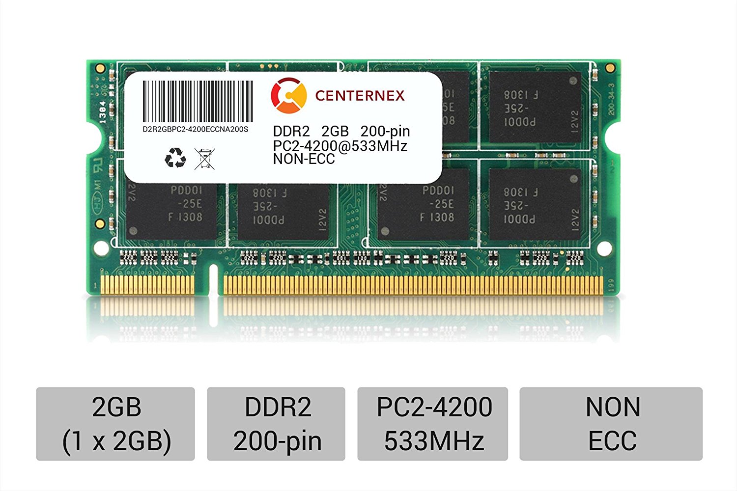 MEMORIA RAM CENTERMEX DDR2 MODULO DE 2GB 533 MHZ