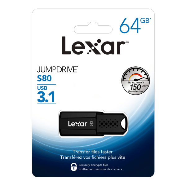 Memoria USB Lexar 64GB JumpDrive S80 USB 3.1 Gen 1 Type-A Flash Drive