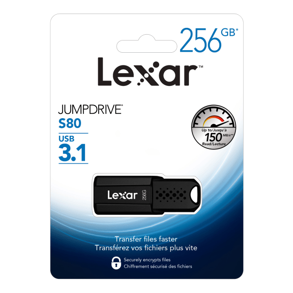 Memoria USB Lexar 256GB JumpDrive S80 USB 3.1 Gen 1 Type-A Flash Drive