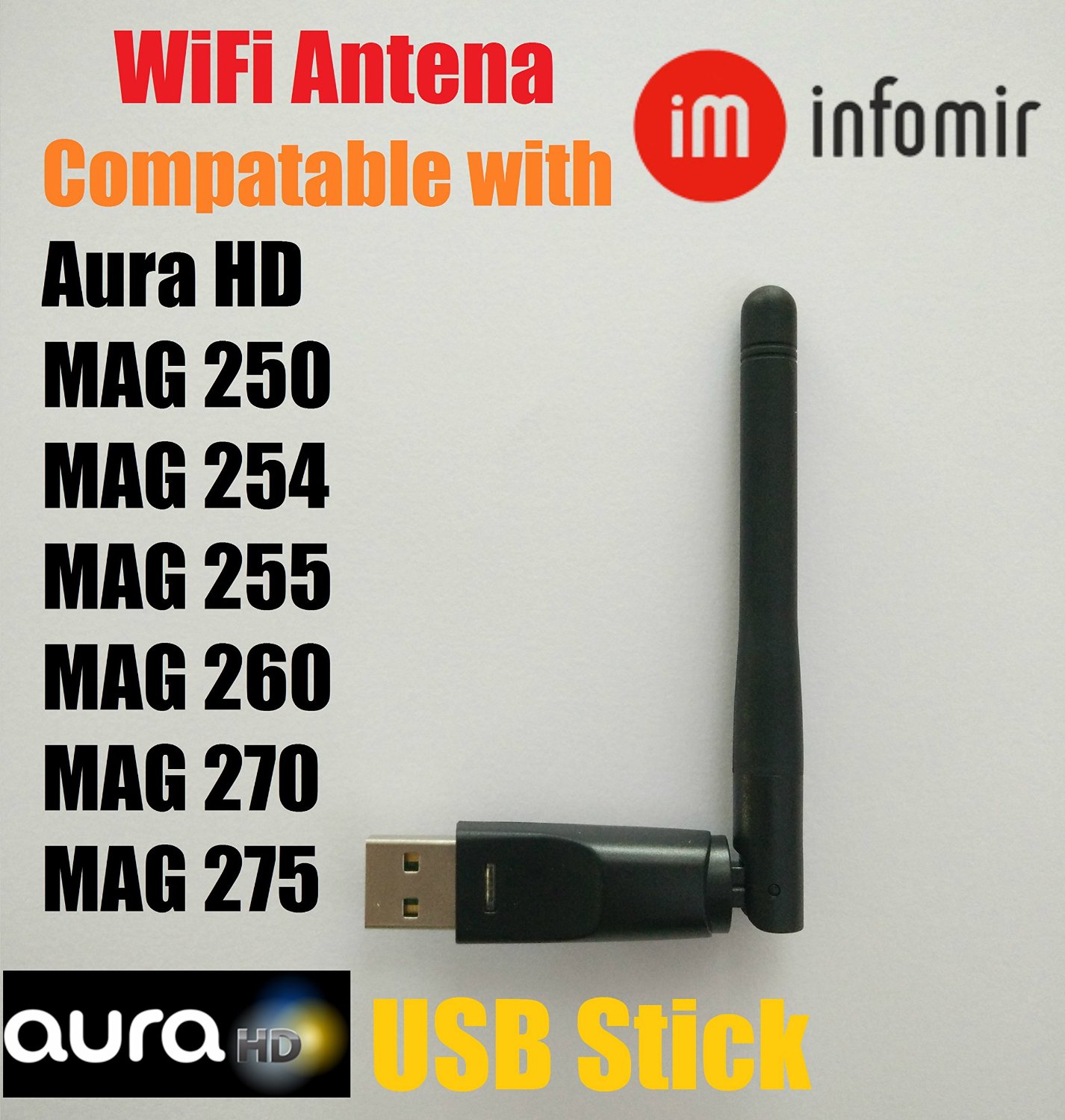Wireless Wifi USB Dongle Stick Aura Hd MAG 250 254 255 260 270 275 Iptv OTT Box.