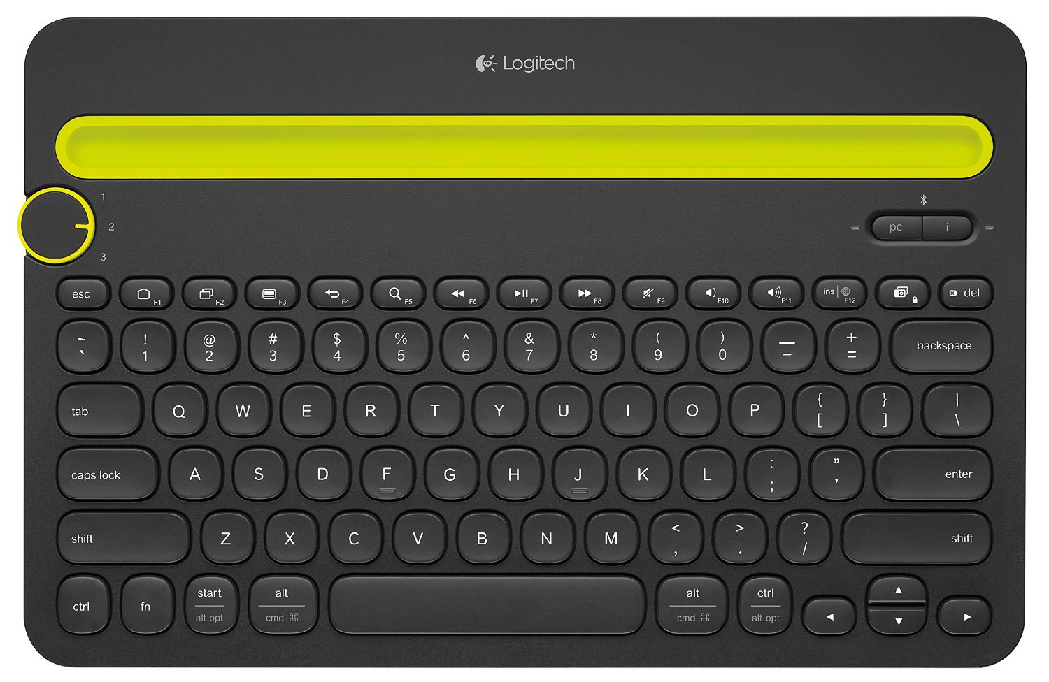 Teclado Color Negro Marca: Logitech Bluetooth Modelo: K480 Para Tablets y Smartphones.