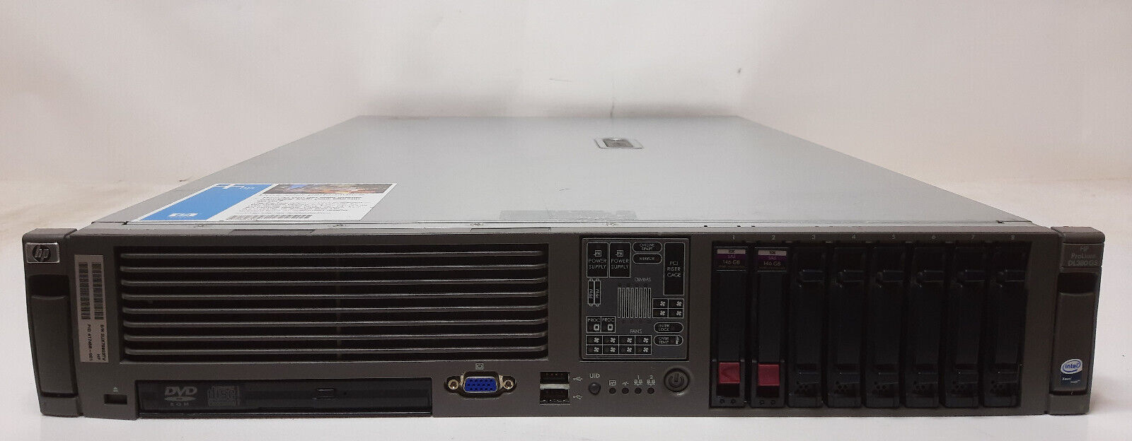 HP PROLIANT DL380 GEN5 SINGLE INTEL XEON 5140 2.33GHZ 2GB RAM NO HDDS/OS HP P400 (USADO)