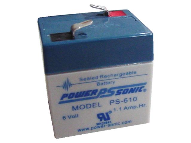 Power-Sonic PS-610 6V/1AH Sealed Lead Acid Battery  w/ F1 Terminal