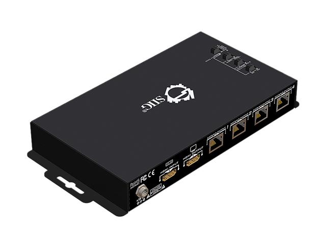 SIIG HDMI 1x4 HDMI CAT5e Distribution Amplifier with Local Loop-Out and 3D Support CE-H21211-S1 - OEM