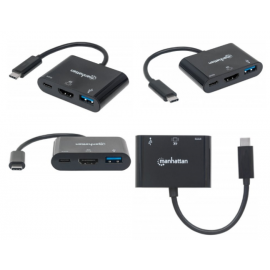 CONVERTIDOR VIDEO MANHATTAN USB-C A HDMI-H + USB3 + USBC 152037