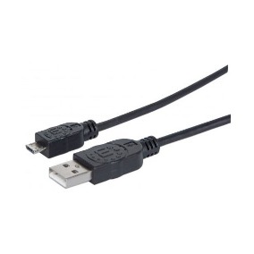 CABLE USB MANHATTAN V2.0 A-B 0.5M, NEGRO 374507