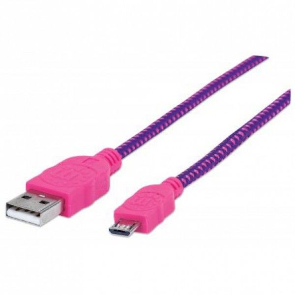 CABLE MANHATTAN USB 2.0 A - MICRO B 1.0M ROSA/MORADO 394048