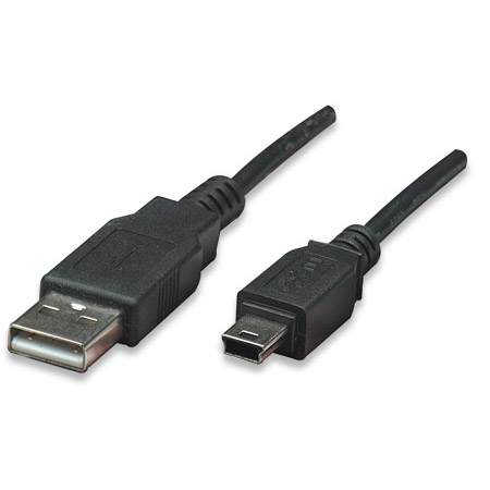 CABLE MANHATTAN USB A MACHO - MINI B MACHO 1.8M NEGRO 333375