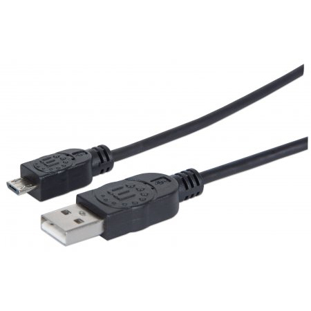 CABLE MANHATTAN USB A MACHO - MICRO B MACHO 0.5M NEGRO 325677