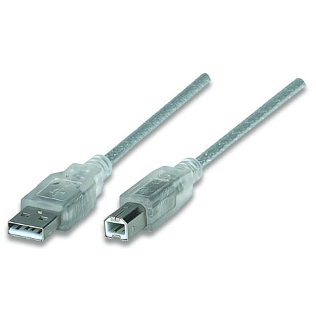 CABLE USB V2.0 MANHATTAN A-B  4.5M PLATA 340465