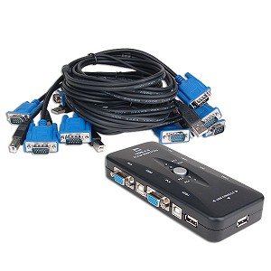 4-Port USB 2.0 KVM Switch w/4 Cable Sets