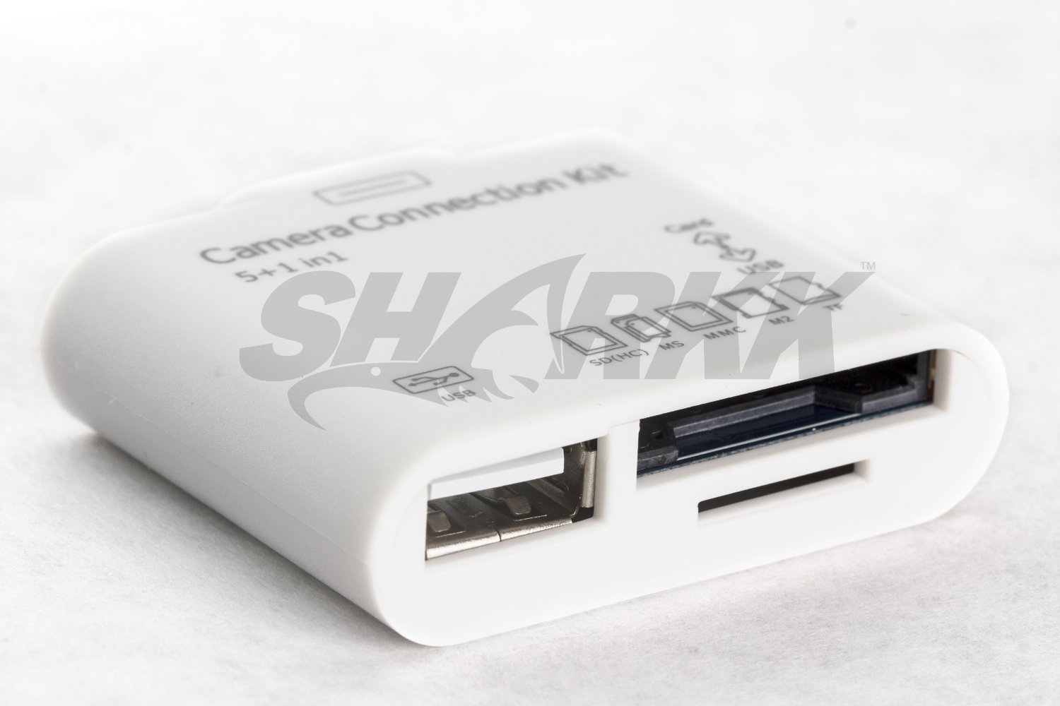 SHARKK® 5 in 1 Card Reader Connects Cameras, USB, & Memory Cards To iPad and iPad2 and The New iPad 3rd Generation (ONLY WORKS WITH PICTURE FILES)