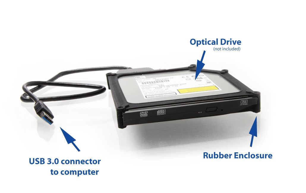 External USB 3.0 Enclosure for Optical DVD Drives (12.7mm SATA).