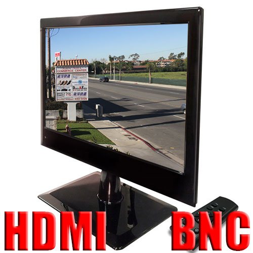 GW Security 18.5" Professional CCTV Security Camera LED Monitor with 2x BNC, HDMI and VGA Inputs; 1x BNC Loop Output - Remote Control Included for Easy Switching to Different Input Sources