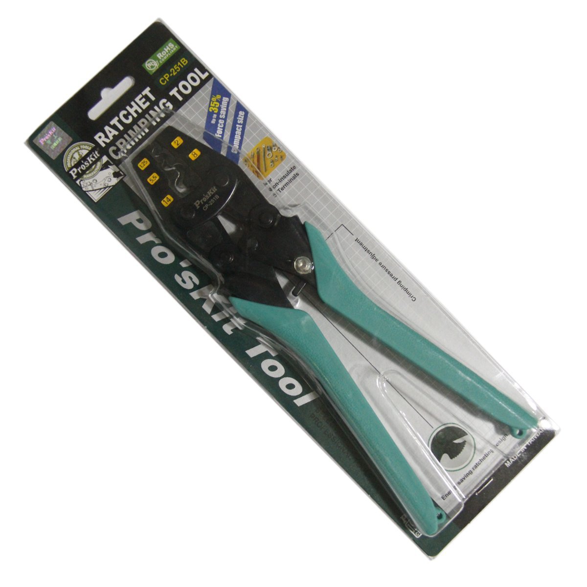 Pro'sKit CP-251B Non-insulated Terminals Ratchet Crimping Tool (245mm)