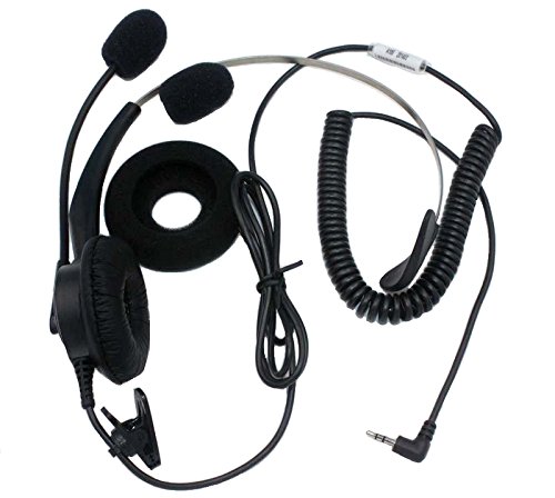 SUNDELY Call Center Telephone /IP Phone Headset with Adjustable Boom Mic & Screw Cable for Audiovox Cisco Linksys GrandStream Kyocera Qualcomm 2.5mm 1-pin Jack