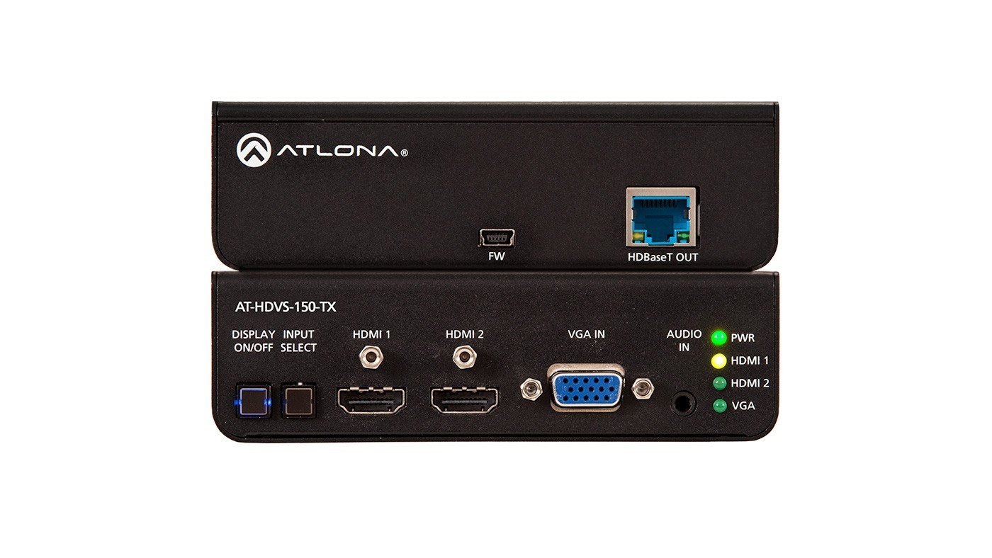 Atlona Three-Input Switcher for HDMI and VGA Inputs with HDBaseT Output AT-HDVS-150-TX