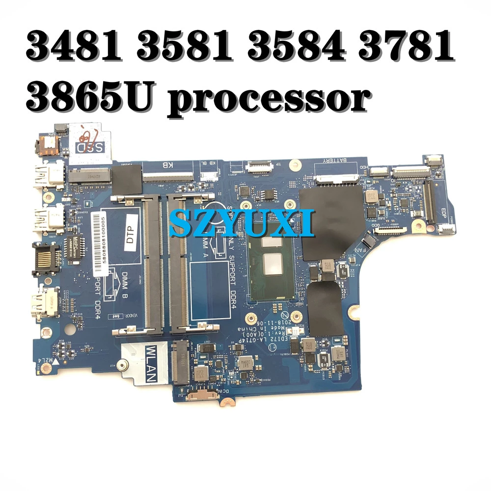Dell Inspiron 3581, 3481, 3584, 3781 placa base 3865U procesador
