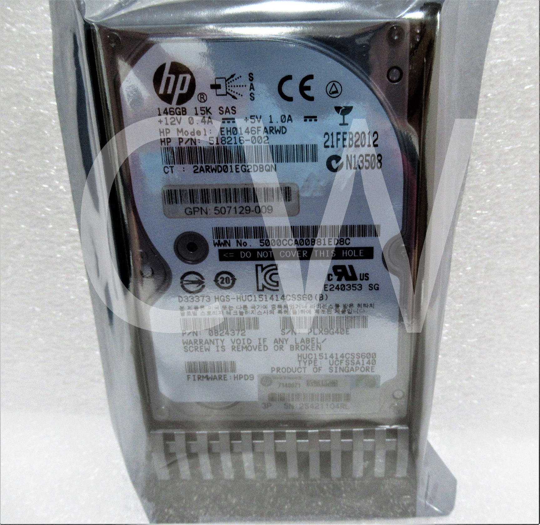 Disco duro EH0146FARWD 512744-001 518216-002 HP 146 GB 15000 RPM 6Gbps 2,5" DP SAS