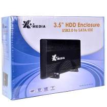 X-MEDIA FR XM-EN3400-BK Enclosure USB2.0 a Combo IDE/SATA 3.5 ALUMINIO NEGRO SOPORTA HASTA 6TB Adaptador AC / DC